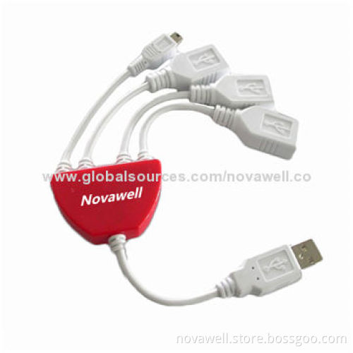 4 Ports USB2.0 Hub, Plug-and-play Function, OEM Orders Welcomed